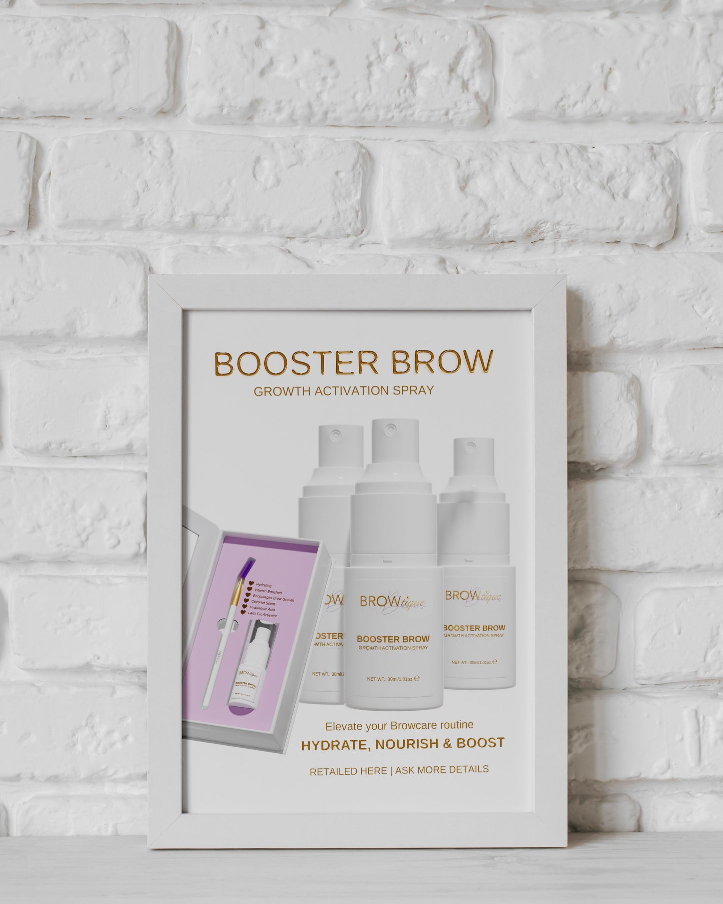 BOOSTER BROW Spray Retail Poster